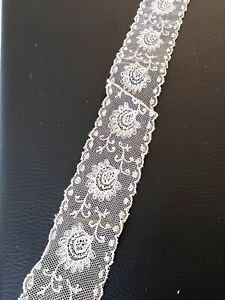Antique Brussels Lace Hand Made Trim For Dress Making Cuff Or Collar 59.5”