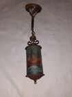 New ListingAntique ship painted cylinder Glass Chandelier hanging lamp 1910