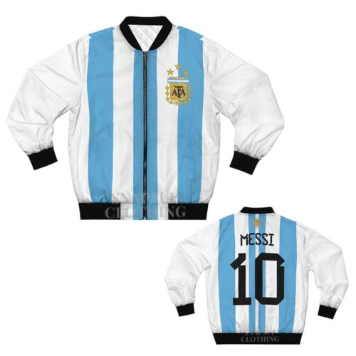 Lionel Messi Argentina National team Blue Satin Bomber Style Sublimated jacket