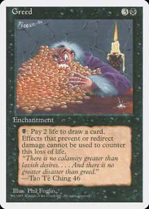 Greed 4th Edition NM Black Rare MAGIC THE GATHERING MTG CARD ABUGames