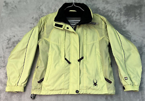 Spyder Insulated Ski Jacket Womans Size 6 Green Full Zip + Hook & Loop Zip Vents