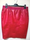 Rino & Pelle Red Leather + Jersey Cotton Skirt Size 12 UK 40 EU