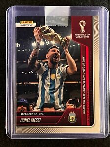 2022 Panini World Cup Lionel Messi King of Qatar Instant #118 Argentina Champion