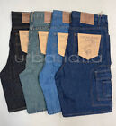 Men's Multi Pocket Regular Fit Denim Cargo Shorts Size 30-48 OSCAR