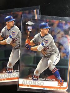 (2) PETE ALONSO Rookie RC 2019 Topps Chrome Update 52 Rookie Debut New York Mets
