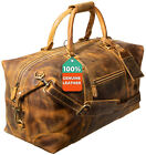 Genuine Leather Travel Duffel Bag Weekend Luggage Buffalo Leather Duffle Bag