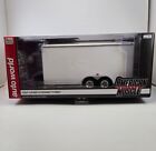 FOUR WHEEL ENCLOSED Trailer White 1/18 MODEL BY AUTOWORLD AMM1238