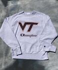 Vintage Virginia Tech Hokies Champion Reverse Weave Crewneck Sweatshirt Gray