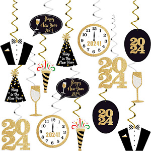 , Happy New Year Hanging Swirls 2024 – Pack of 30, NO DIY | Happy New Year De...