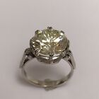 1920s  Art Deco Plat 5.46 Ct Diamond Antique Ring Handmade American Size 6.25