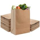 100 Pack 52Lbs Brown Kraft Paper Bags Grocery Shopping Bags for Bakery Retail