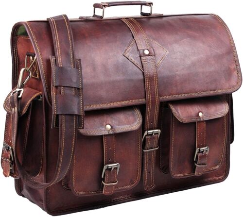 Men's Vintage New Brown Genuine Leather Messenger Laptop Satchel S Shoulder Bag