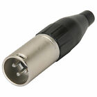 Amphenol AC3M Microphone Male XLR Plug Jack Connector Nickel w/Jaws Cable Clamp