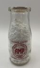 Vintage AMP Associated Milk Producers Half Pint Milk Bottle Waterbury Conn. CT