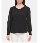Calvin Klein Chiffon Sleeve Top Size Small NWT MSRP $69