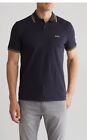 HUGO BOSS Men’s Paul Curved Polo Shirt with Contrast Logo - Navy-Small -New Tag