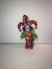 Ceramic Clown 8 “ Porcelain Rainbow Eyebrows Doll Figure Jesters Collectible