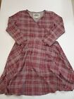 Effie's Heart Size XL Red Checked Tied Flared Dress