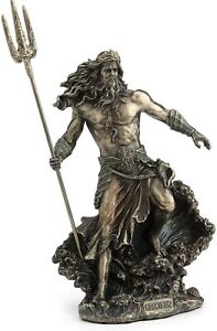 Poseidon Holding Trident Bronze Statue- Greek God of the Sea (50 cm)