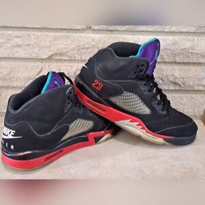 Jordan 5G S Top 3 Men's Size 10.5 High Top Sneakers Shoes Black Fire Red Retro