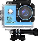 New ListingAction Camera, 1080P 12MP Sports Camera Full HD 2.0 Inch Action Cam 30M/98Ft Und
