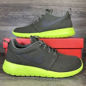 Nike Men's Roshe One Green Volt Athletic Running Shoes Sneakers Trainers New
