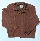 Men's Brown Vera Pelle Creazione Artigiana Military Leather Jacket In Size M
