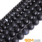 Wholesale Lot Colorful Matte Striped Onyx Agate Round Loose Spacer Beads 15