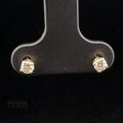 14K Yellow Gold Diamond Stud Earrings .12 Cttw 4 Prong Setting 0.6G (WCP022942)