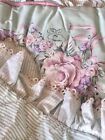 Vintage Daisy Kingdom Crib Nursery Quilt Baby Pink Roses Reversible ￼Lace Trim