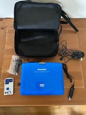 Sylvania blue 9” Swivel Portable DVD Player Power Cords Bag Holder Remote WORKS