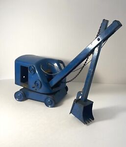 Vintage Structo Toy Excavating Shovel Blue Pressed Steel Toy Crane 