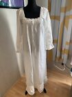 The One for U women's white Victorian style ruffled long cotton nightgown Small
