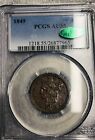 New Listing1849 Braided Hair Half Cent  PCGS +CAC  STICKER CERTIFIED AU55 VERY LOW MINTAGE