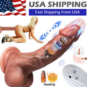 Thrusting Rotating Heating Realistic Dildo G-Spot Vibrator Sex Toy for Women