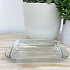 Anchor Hocking Presence Clear Glass Quarter Pound Covered Butter Dish, USA Made