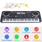61-Key Electric Piano with Mic Digital Music Electronic Keyboard Kids Gift I7J1
