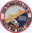 USN USS Ticonderoga CVA-14 1958-1959 FAR East Cruise Patch CT4
