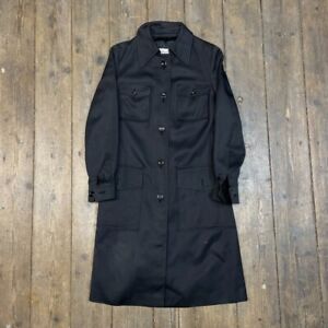 Burberrys' Trench Coat Button Down Vintage Mac Jacket, Black, Womens Small
