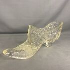 Fenton Art Glass Slipper Shoe Boot Clear Daisy and Button Pattern