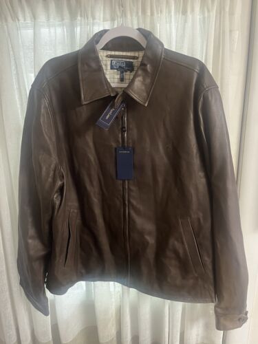 Polo By Ralph Lauren Brown Men’s Leather Jacket Size XL W/tag Classics02 7352024