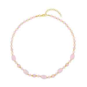 Natural Rose Quartz Beaded Necklace for Women Size 18 Ct 117 Birthday Gifts