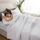 Twin Size Quilt Set 2x White Oblique L Printed Lightweight Bedspread Bedding Set
