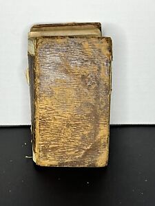 Antique 1857 Old Small Pocket Bible Wear As Shown For It’s Age Estate Hard Cover
