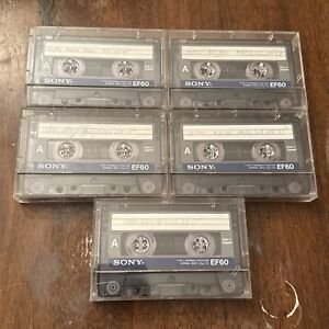 Lot Of 9 Sony EF 60 Cassette Tapes Used Sold As Blank Japan Type 1 Vintage  Rare