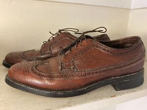 Vintage Florsheim 31980 Long Wing Pebble Grain Wingtip Dress Shoes USA Men’s 8.5