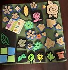 Lot Of 28 VINTAGE NEW FOAM CHUNKY STAMPS - Flowers/leaves