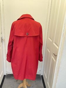Vintage Wardrobe Brand Red Trench Coat Size 20, Cotton Blend Plus Size Used