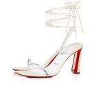 CHRISTIAN LOUBOUTIN 1095$ Condora Lacestrass 85mm Sandals - Crepe Satin, Suede