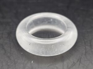 Natural Clear Jade Albite / Maw Sit Sit Hand Carved Band Ring US Size 8.5